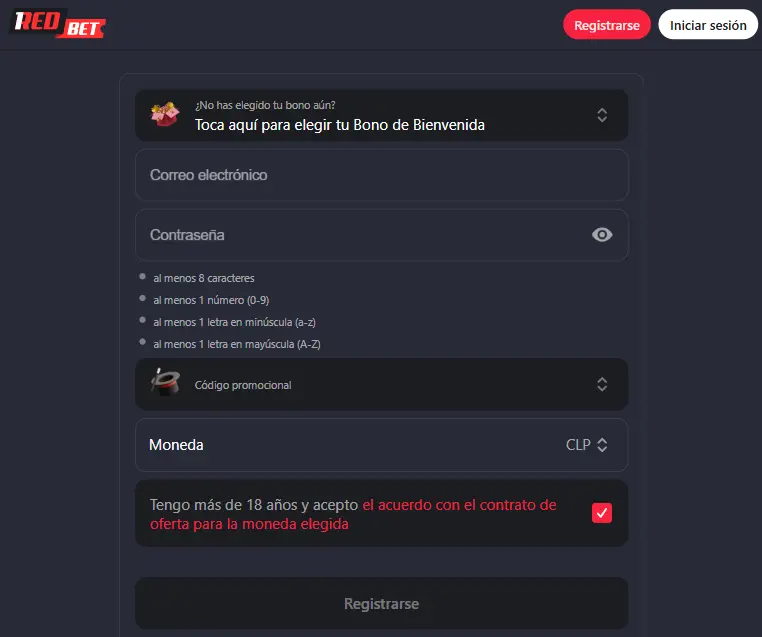 1RedBet Registrarse